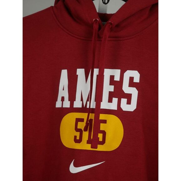 Nike Men's Iowa State Cyclones Cardinal Ames 515 Area Code Hooded Sweatshirt Red - Picture 5 of 9